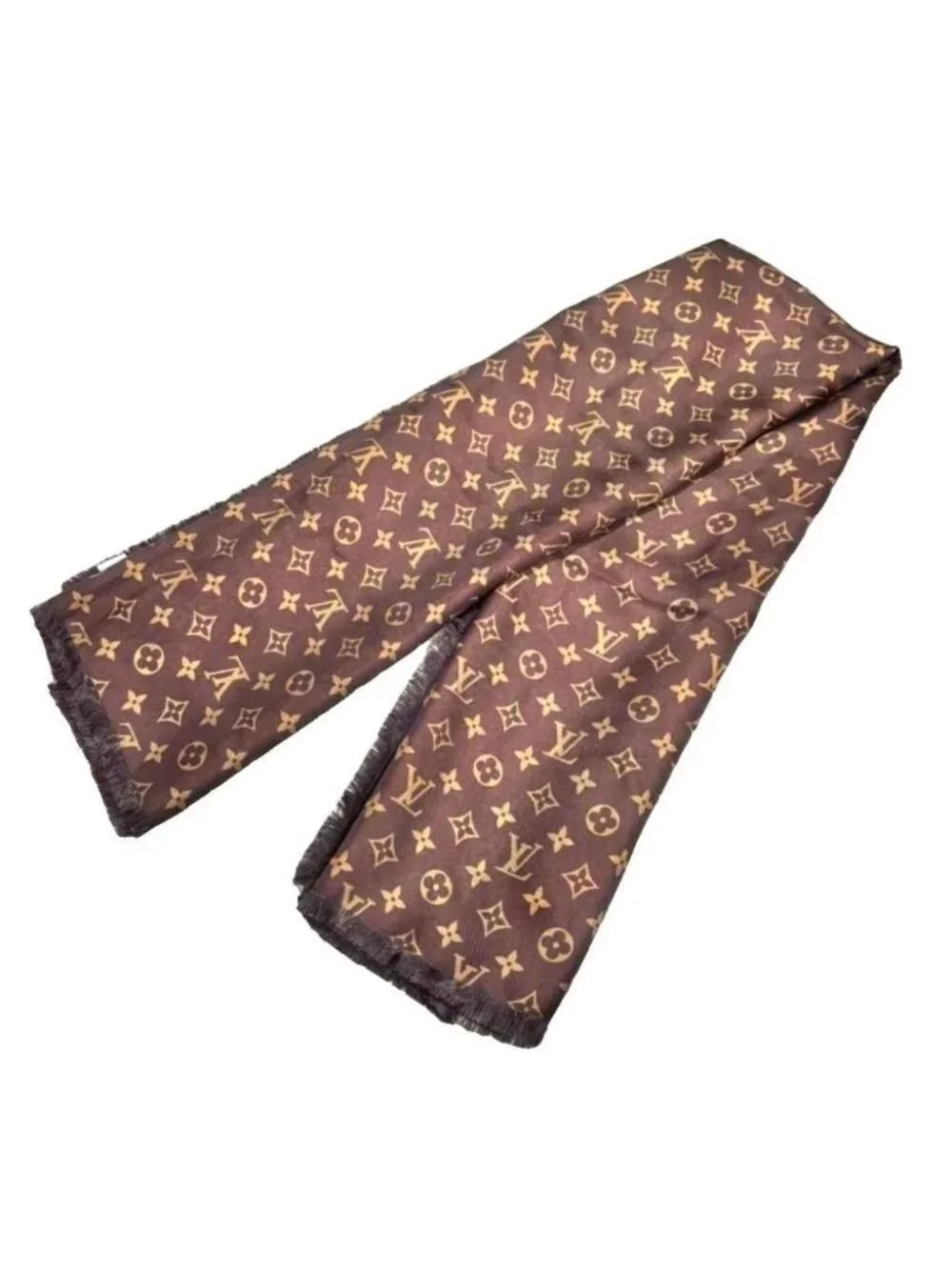 Louis Vuitton Carre Jean Love Bird Scarf Reversible Shawl Brown Navy
